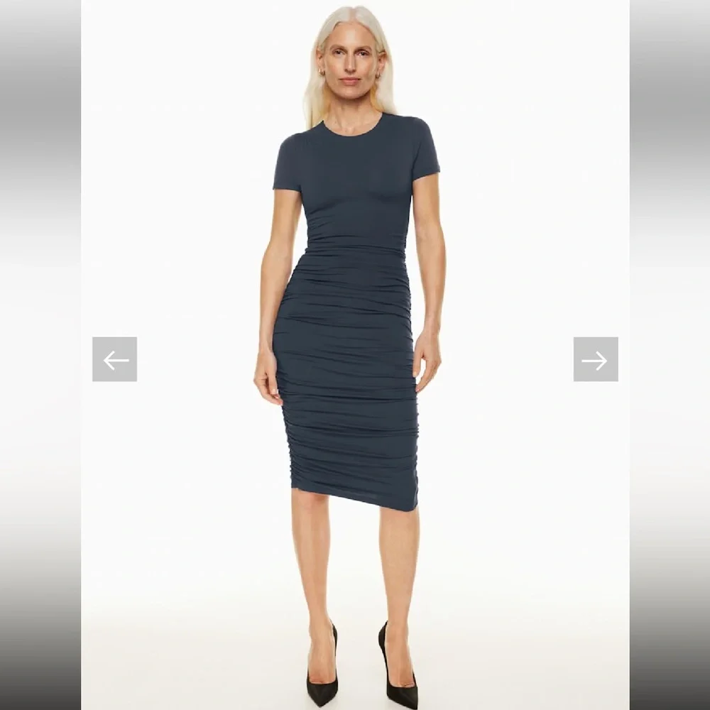 Aritzia Babaton Contour Ruched Midi Dress, new without tags - Picture 4 of 7